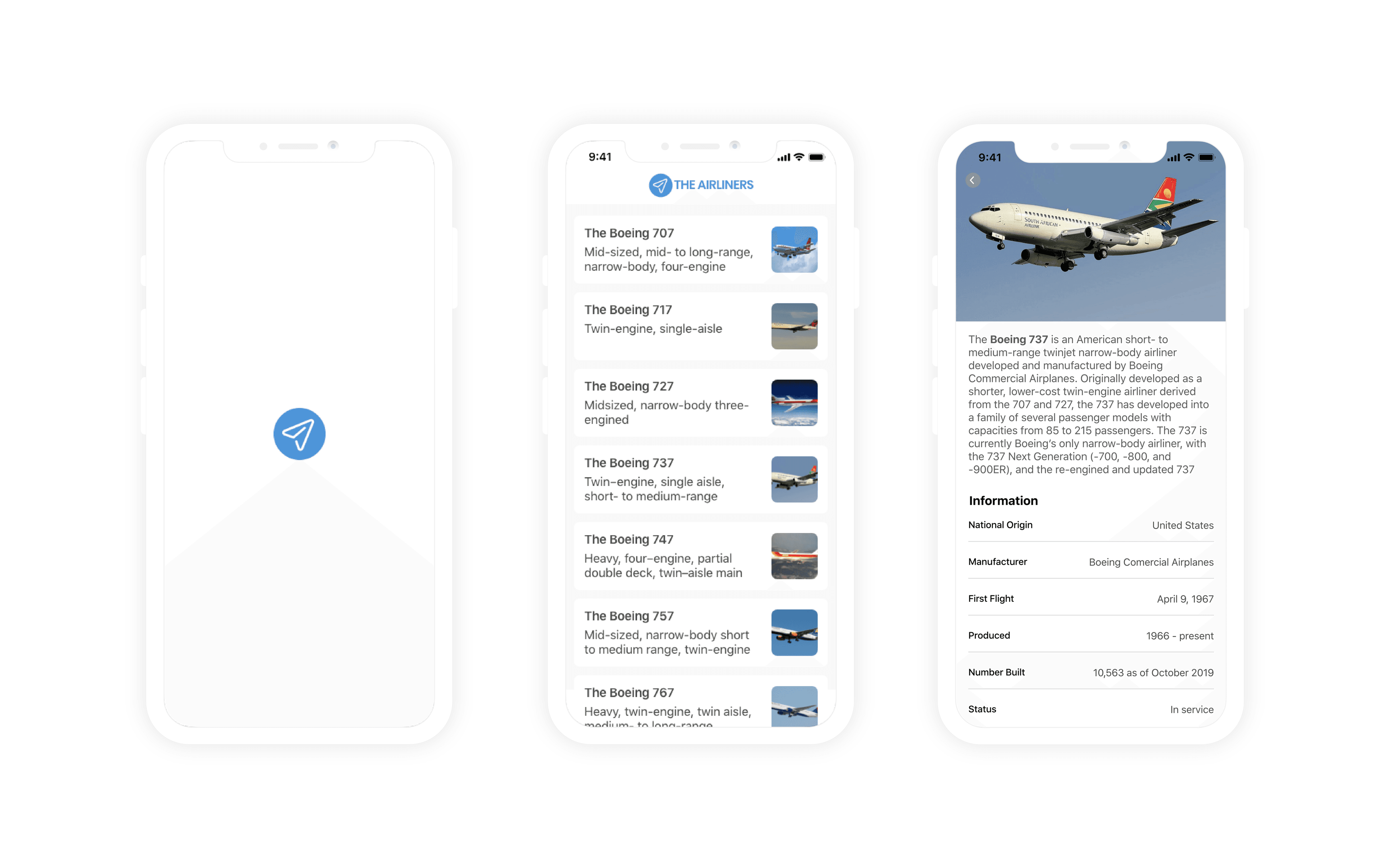 The Airliners app screenshot